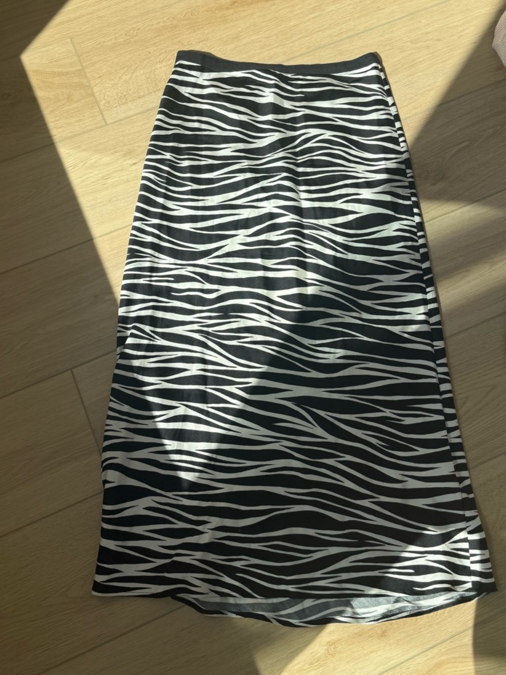 Anine Bing Zebra Stripe Black & White Midi Skirt
